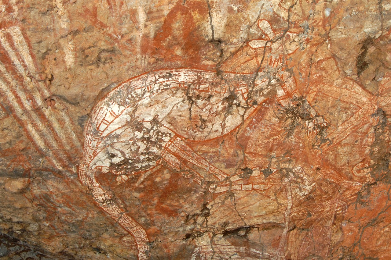 kakadu national park australia rock painting free photo