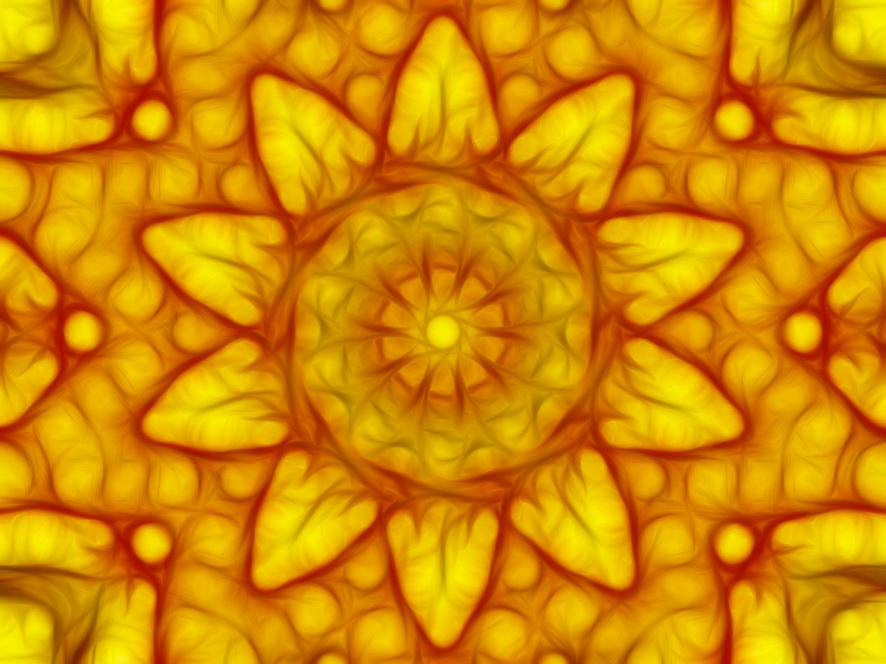 kaleidoscope floral mandala yellow free photo