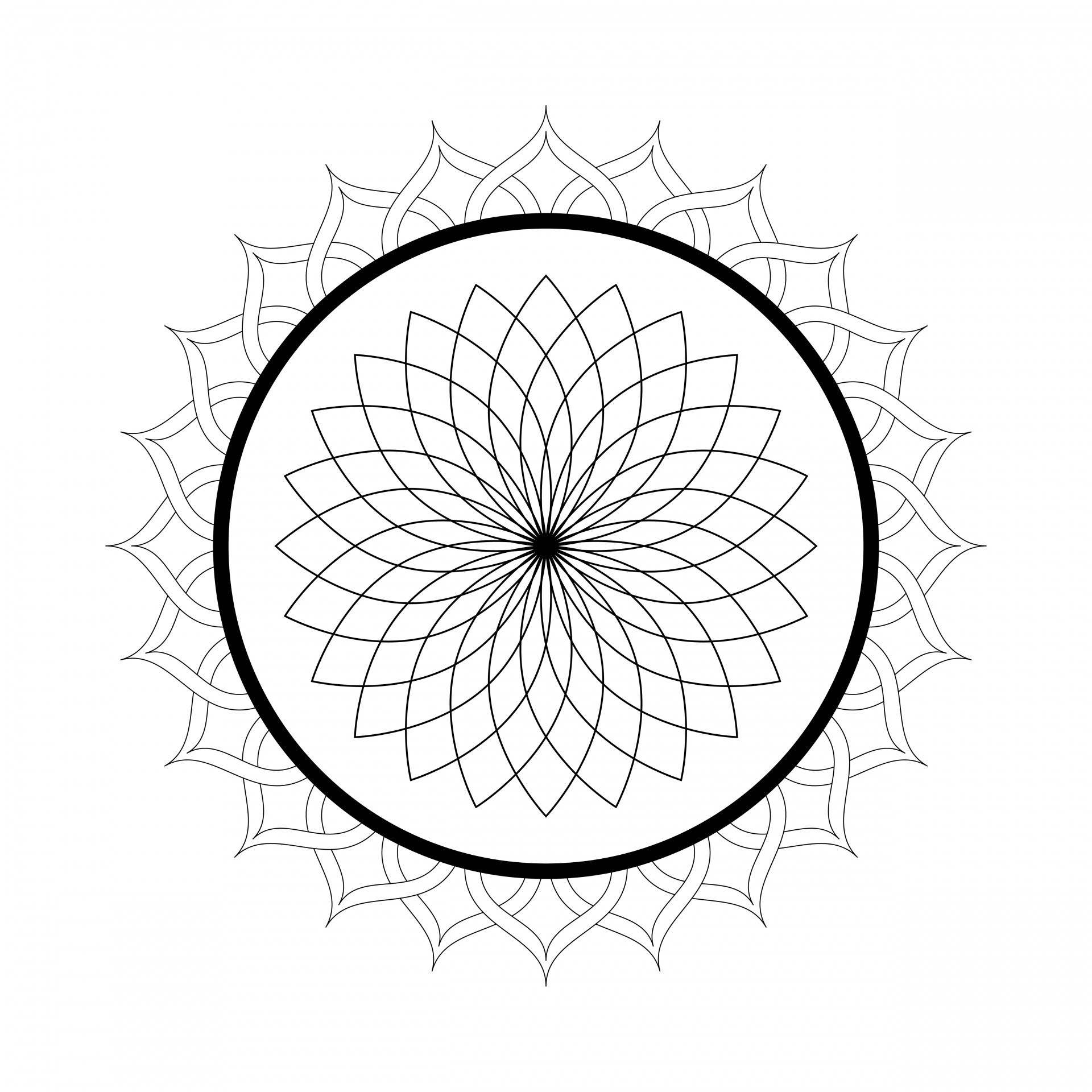 kaleidoscope mandala coloring page free photo