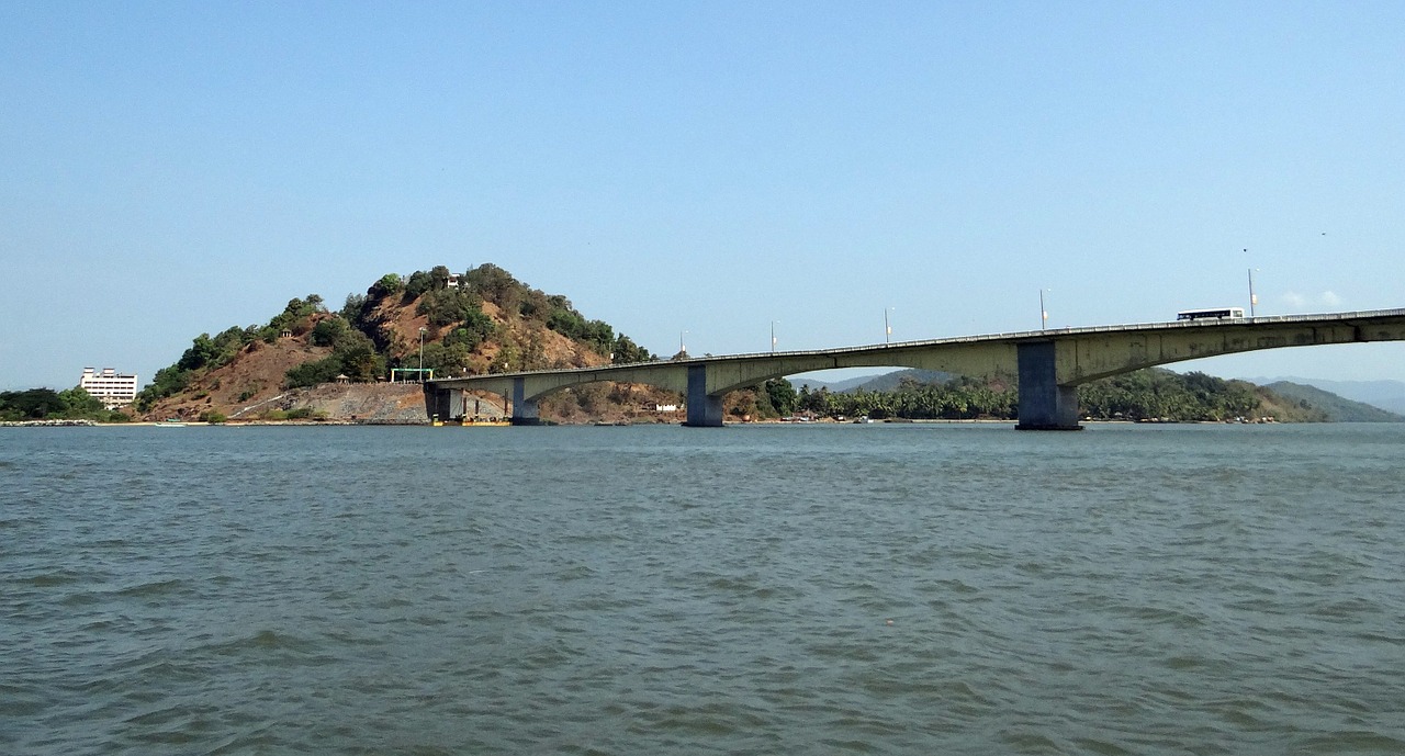 kali river bridge estuary free photo