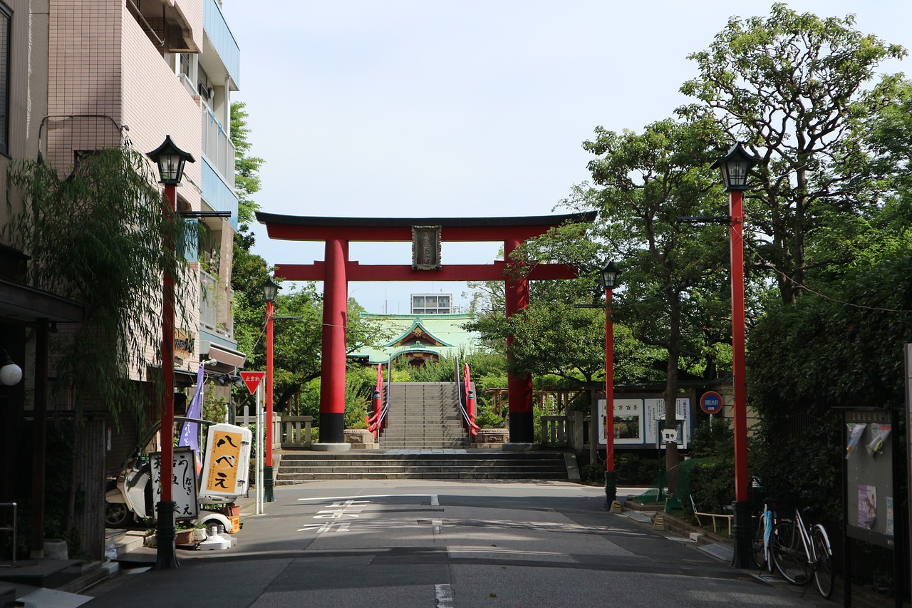 kameido tenjin torii front free photo