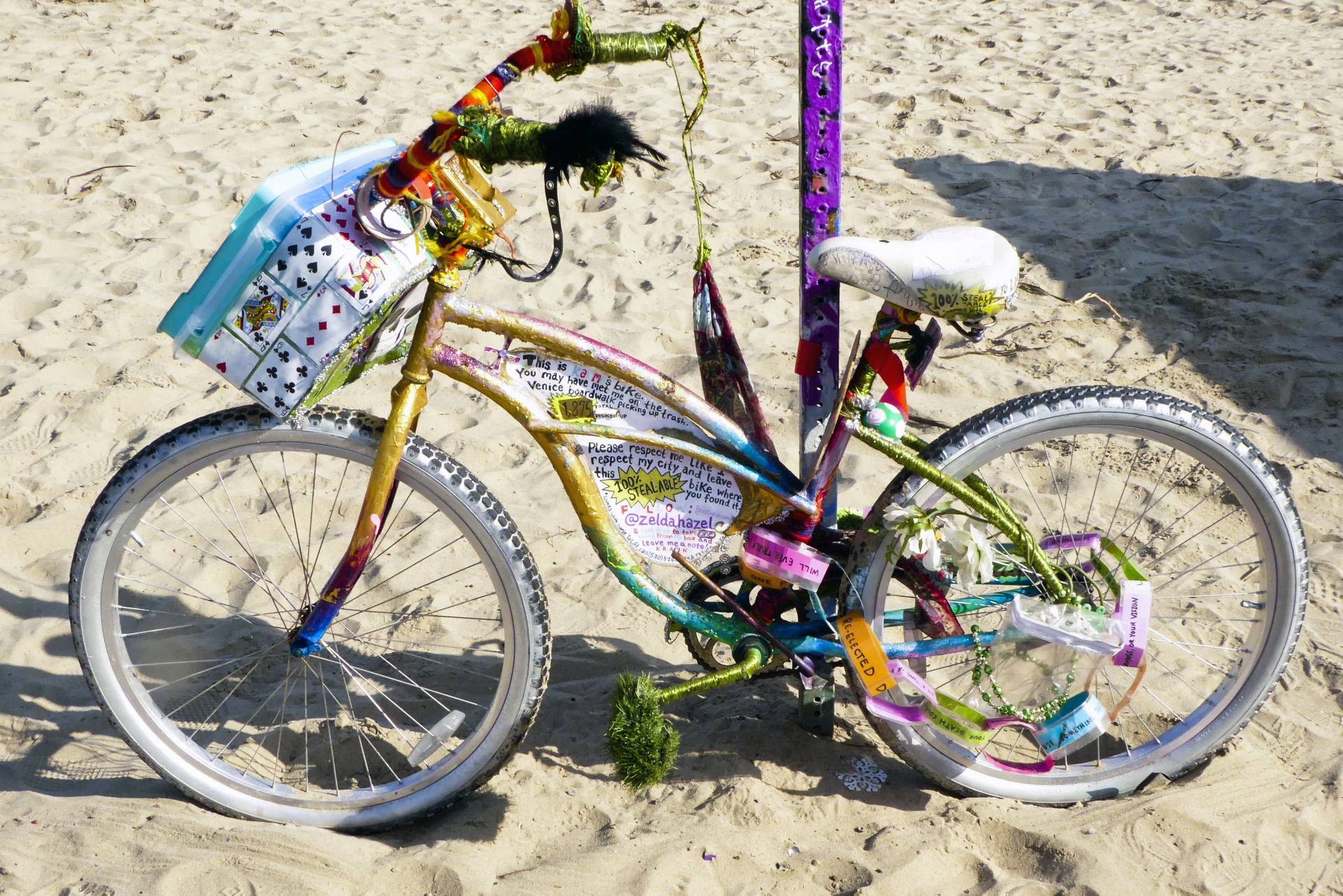 decorated bike 100 stealable beach cruiser free photo