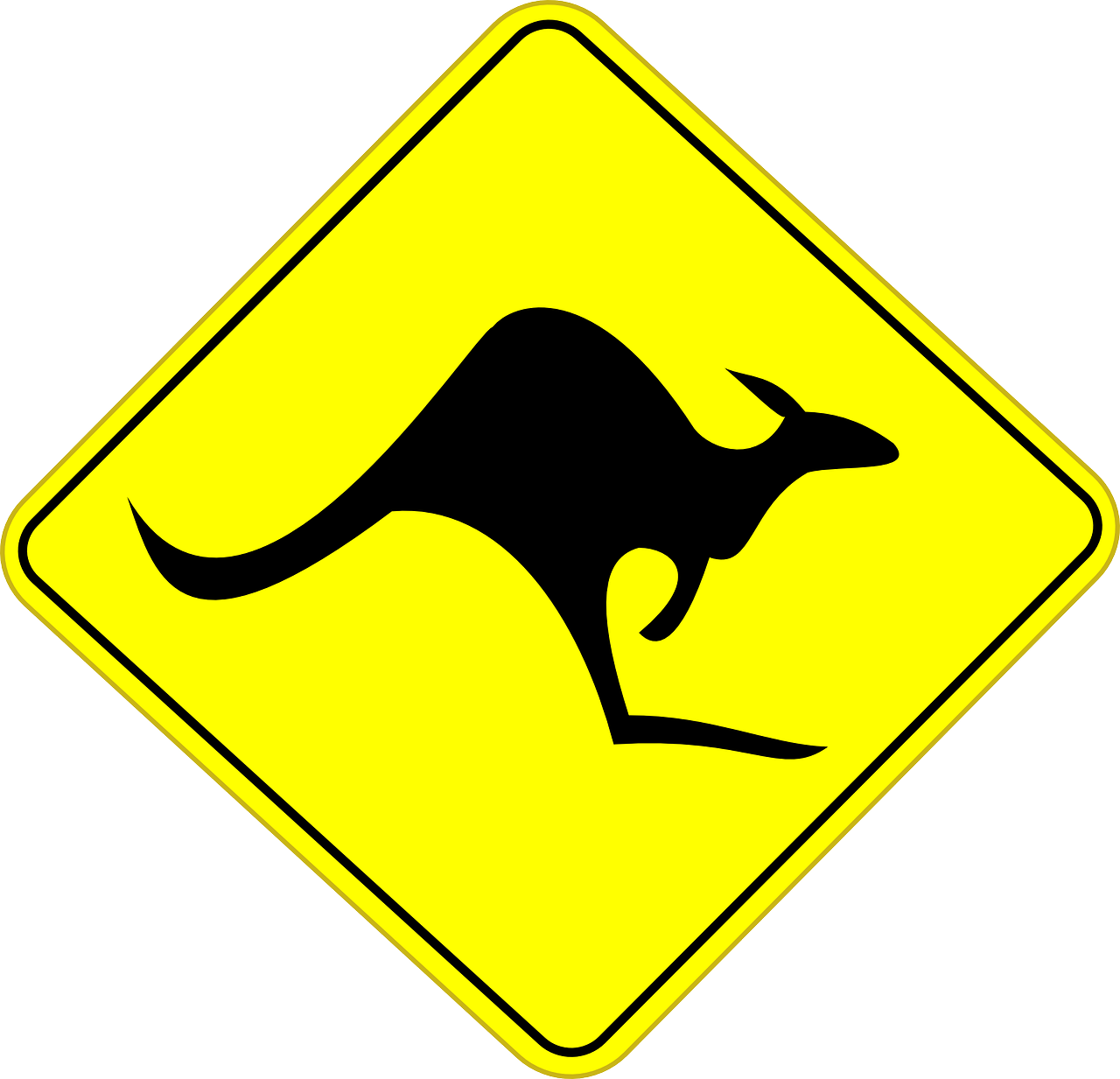 kangaroo australia road sign free photo