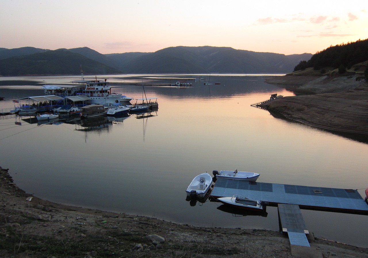 kardzhaly  dam  sunset free photo