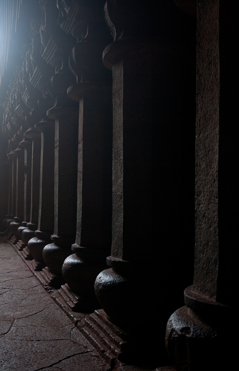 karla caves pillars buddhism free photo