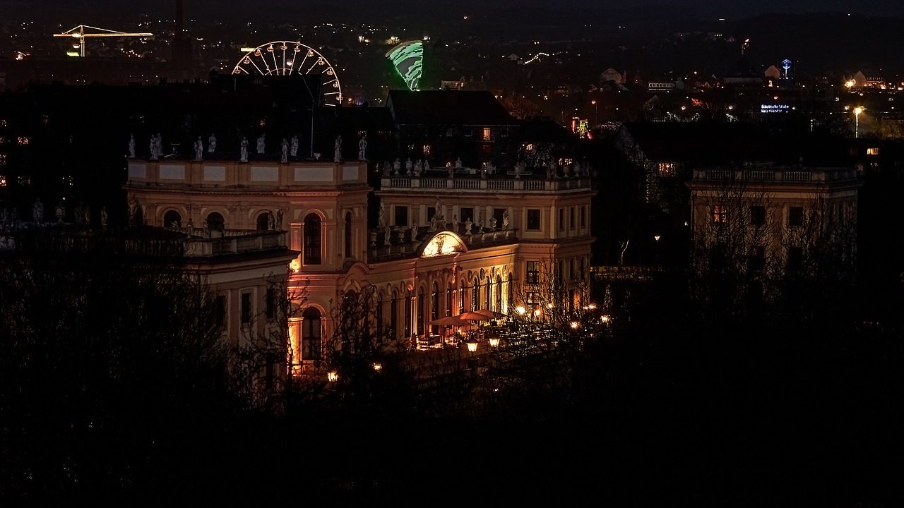 kassel night photograph yellow free photo