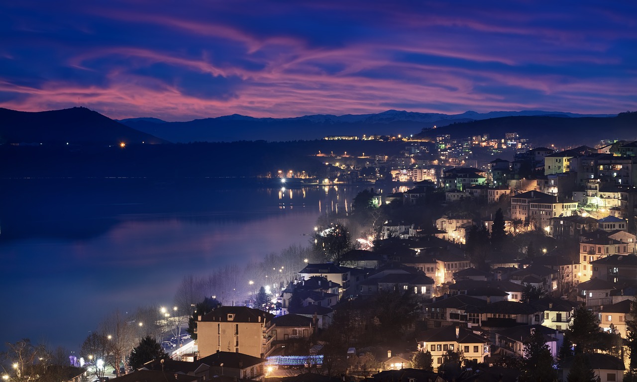 kastoria  last light  greece free photo