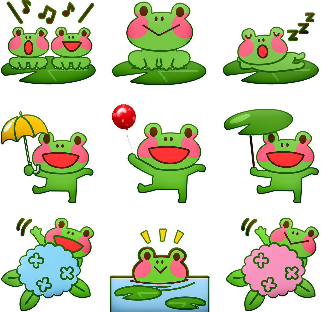 kawaii frog  frog  singing frog free photo