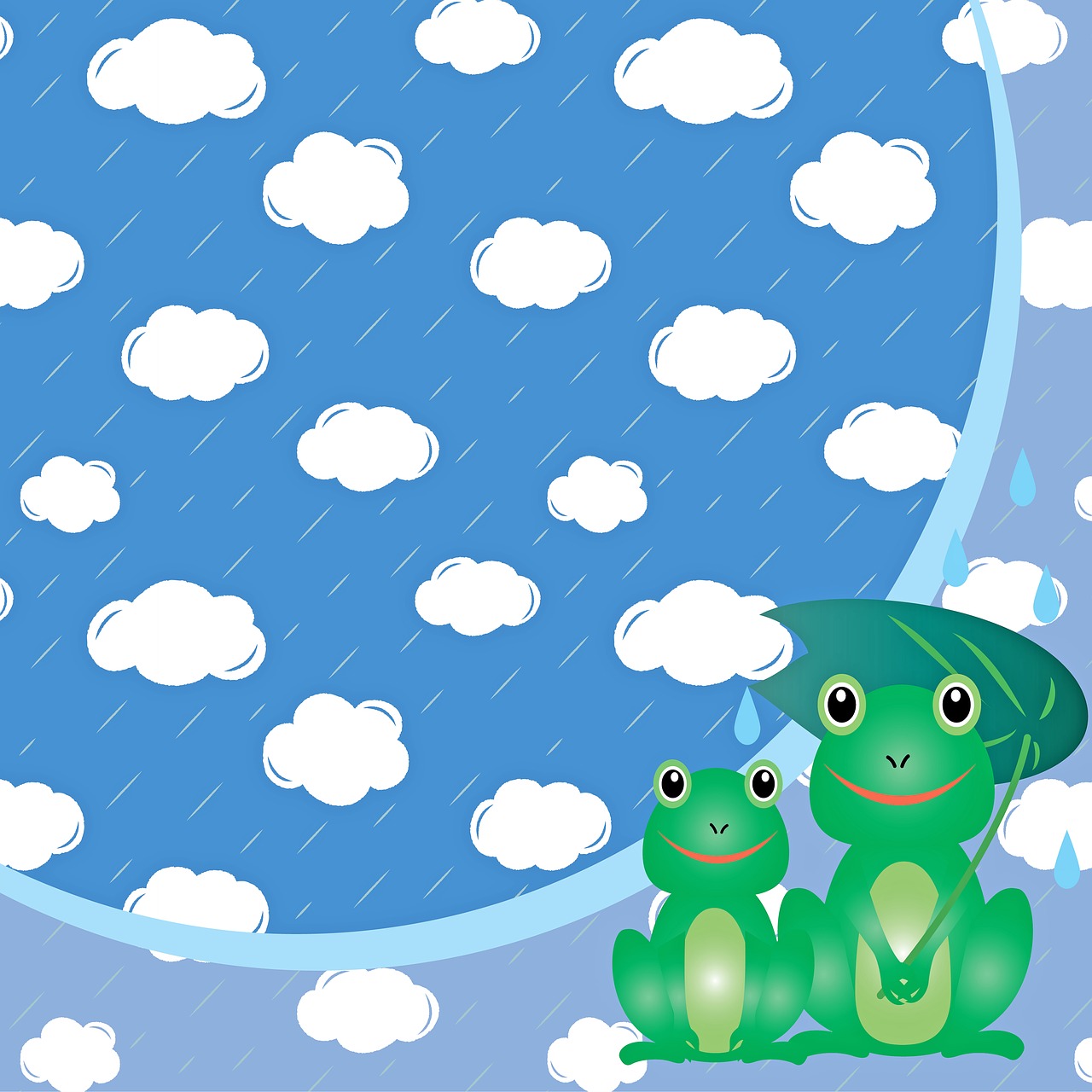 kawaii frog  rainy season  japanese free photo