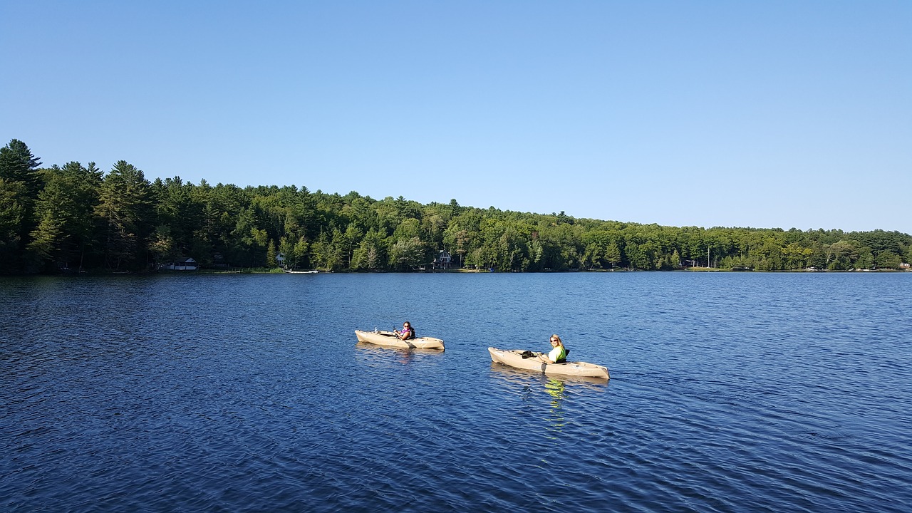 kayak water lake free photo