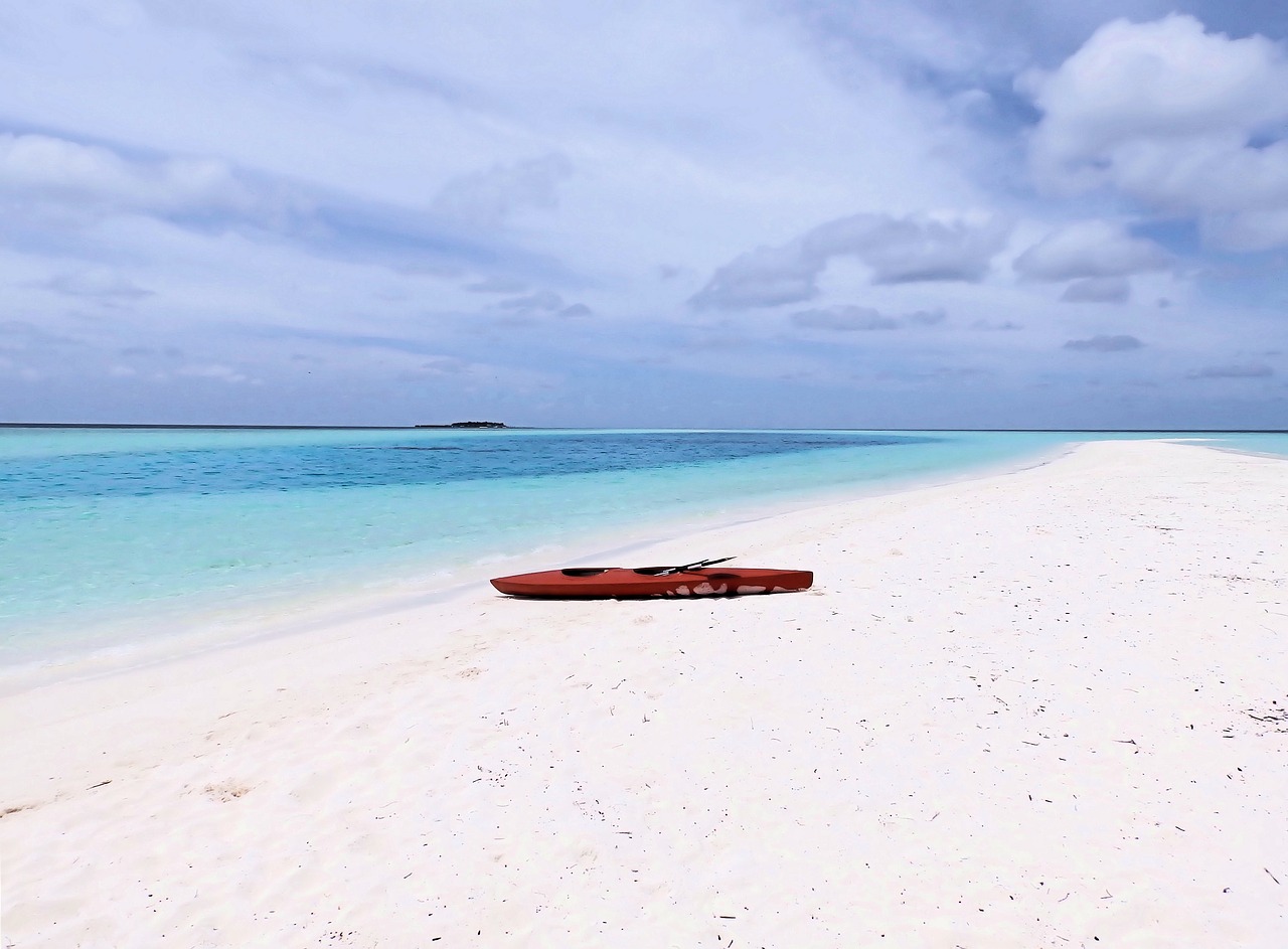 kayak  beach  maldives free photo