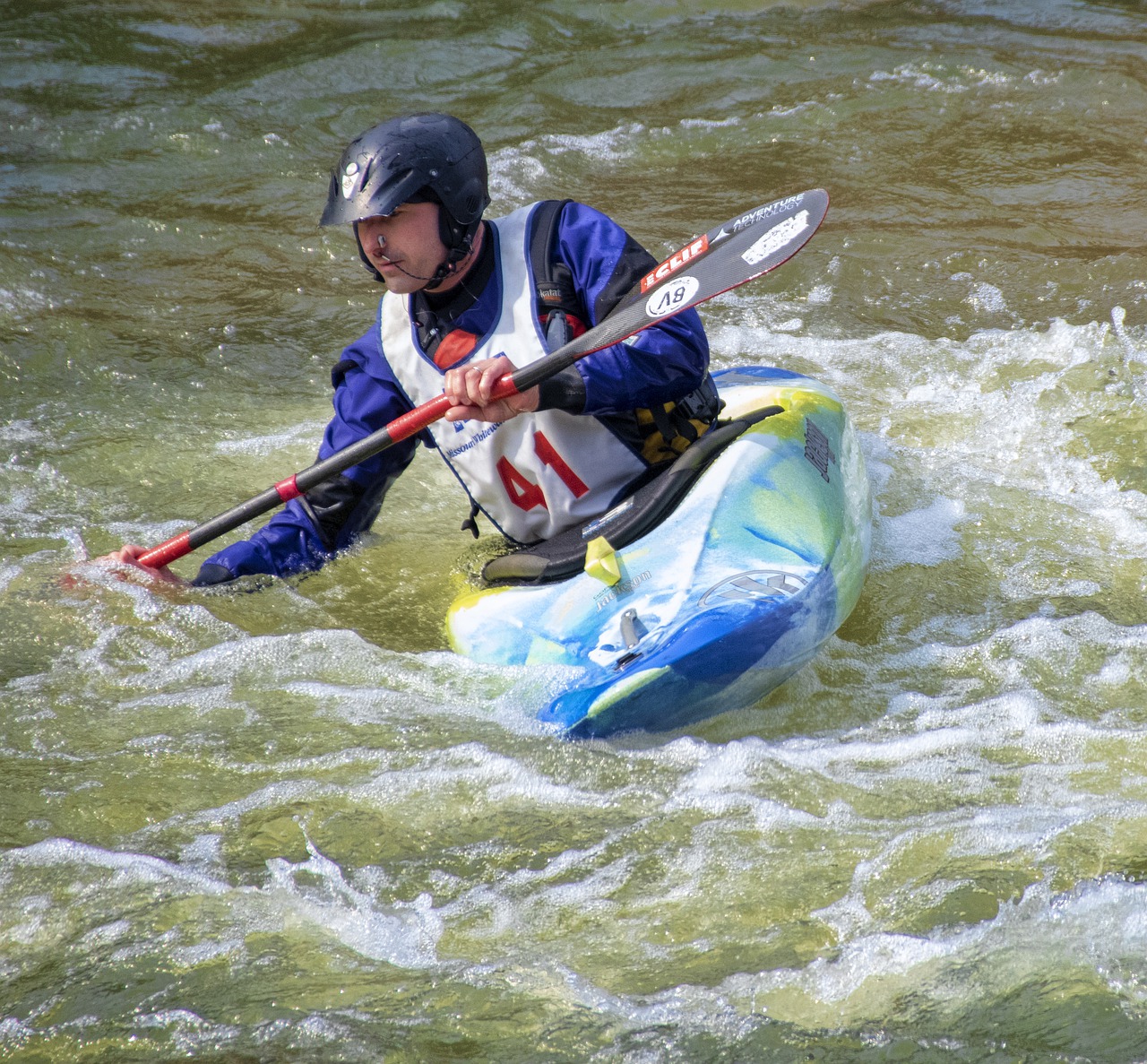 kayak  river  whitewater free photo