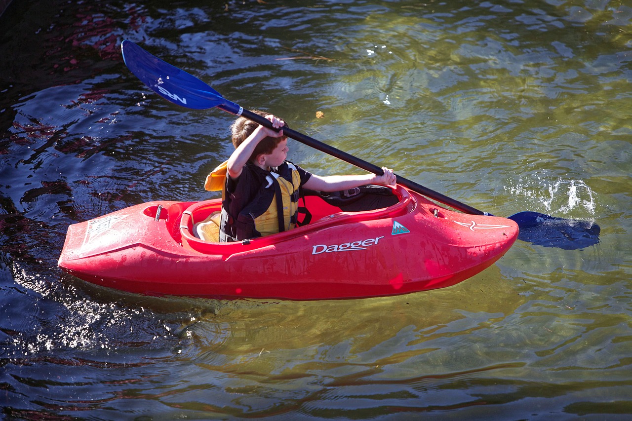 kayak river child free photo