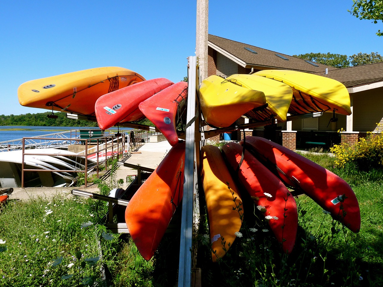 kayaks color sports free photo