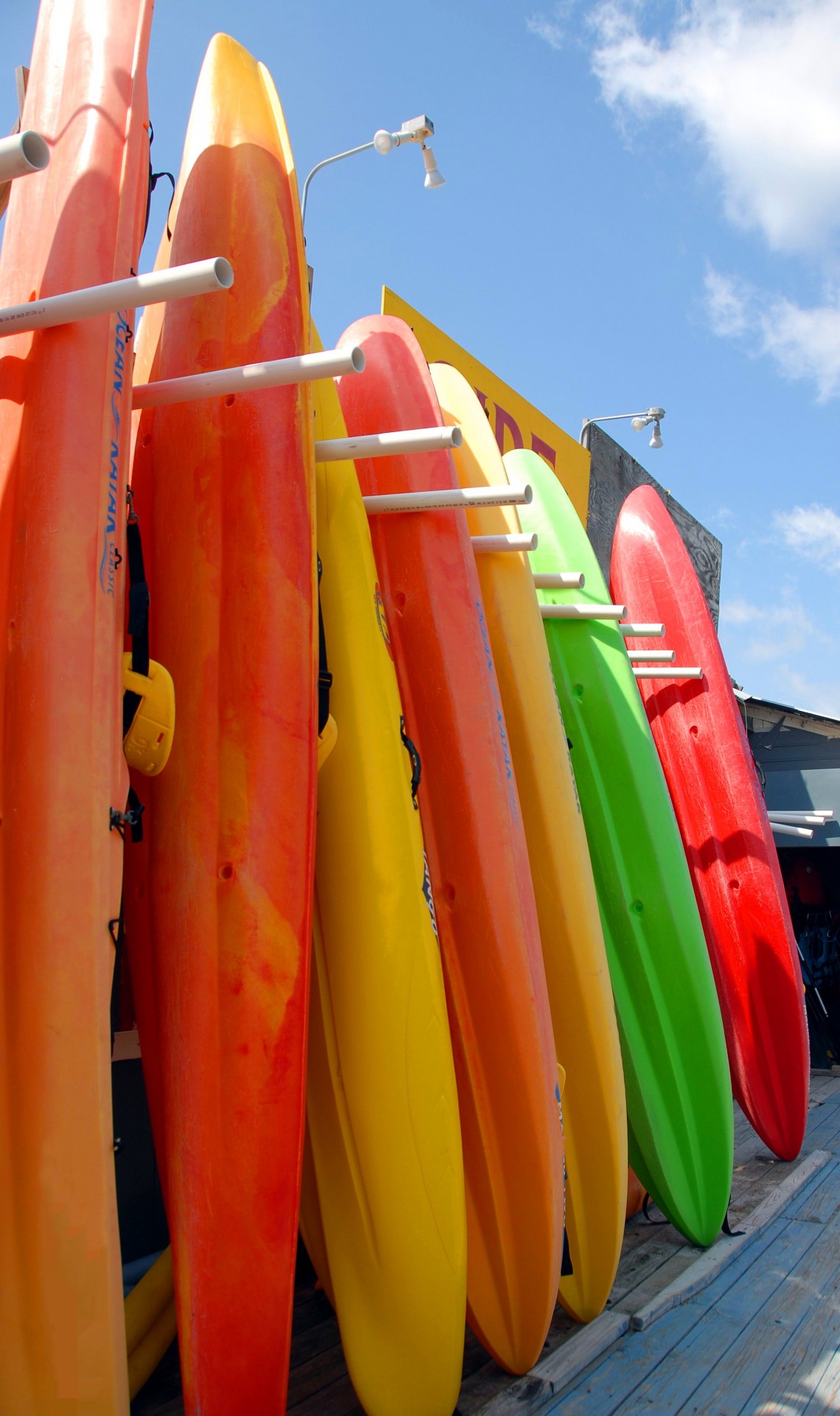 colorful kayaks boat free photo