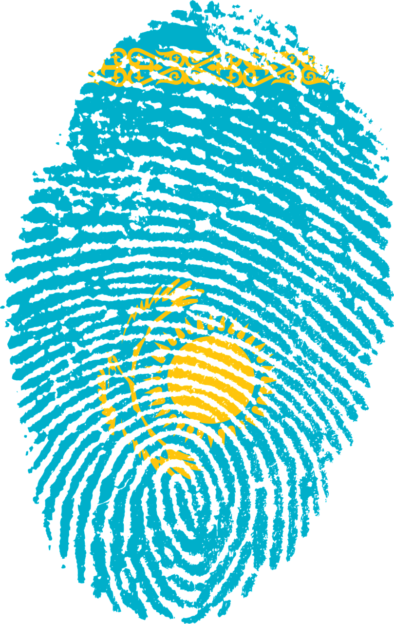 kazakhstan flag fingerprint free photo