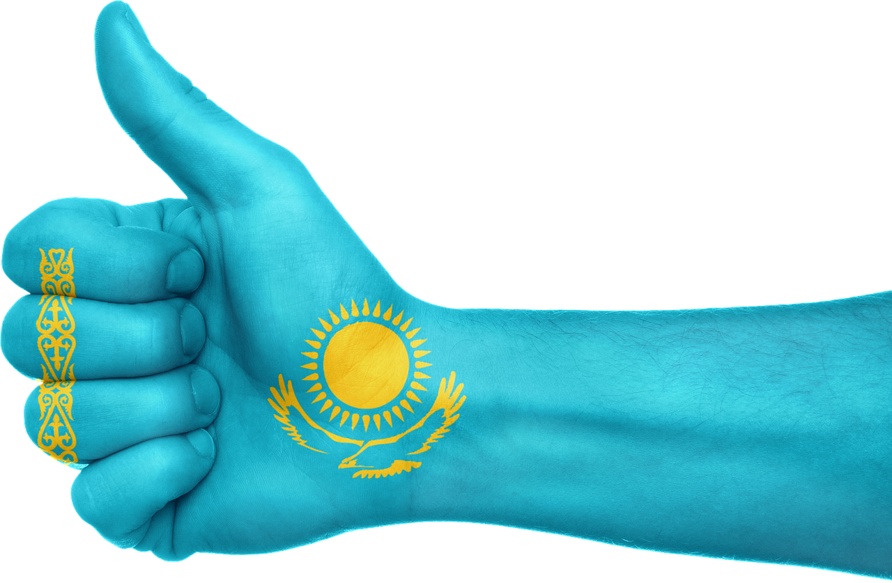 kazakhstan flag hand free photo