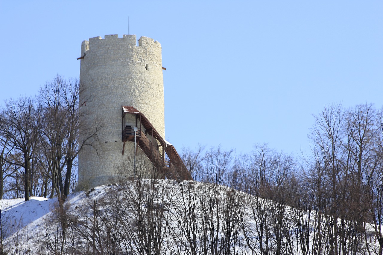 kazimierz tower winter free photo