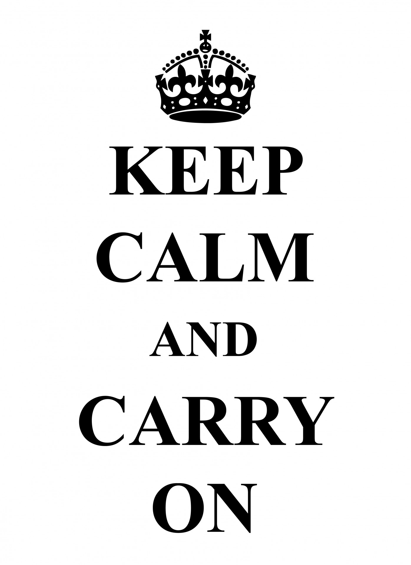 keep calm and carry on black white free photo