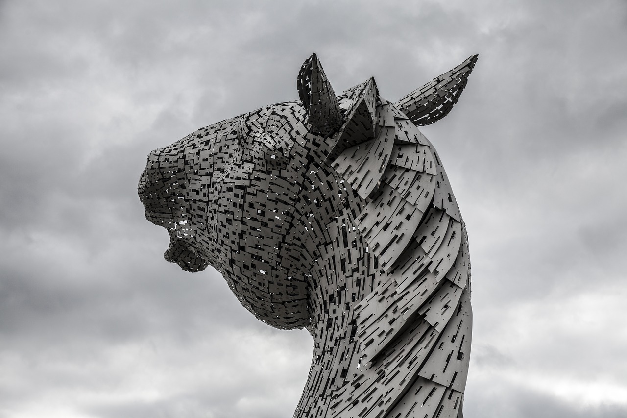 kelpies scotland horse head free photo