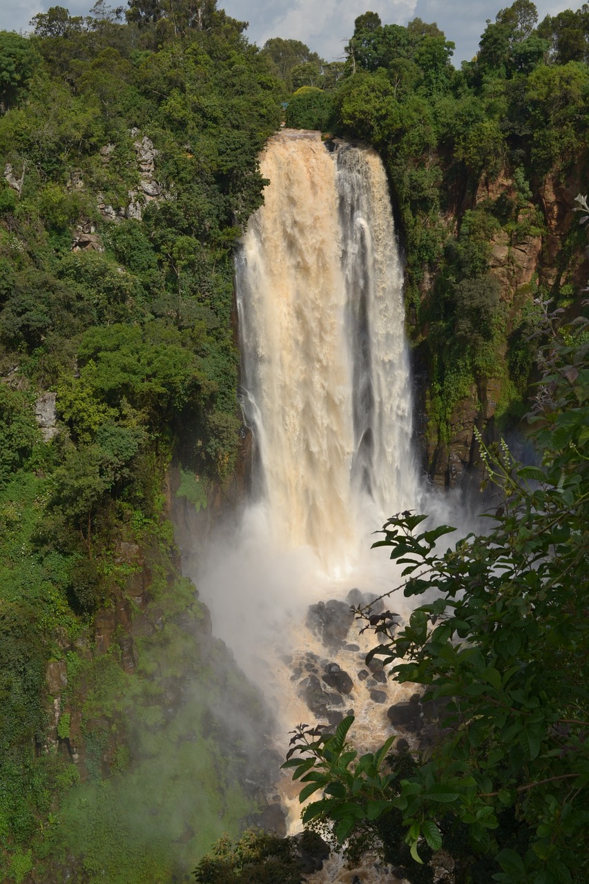 kenya waterfall nature free photo