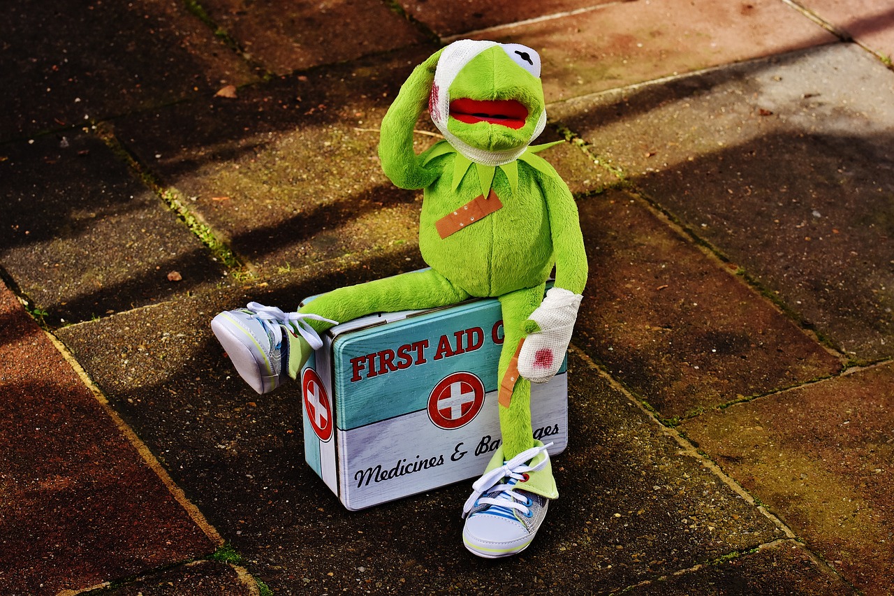 kermit first aid injured free photo