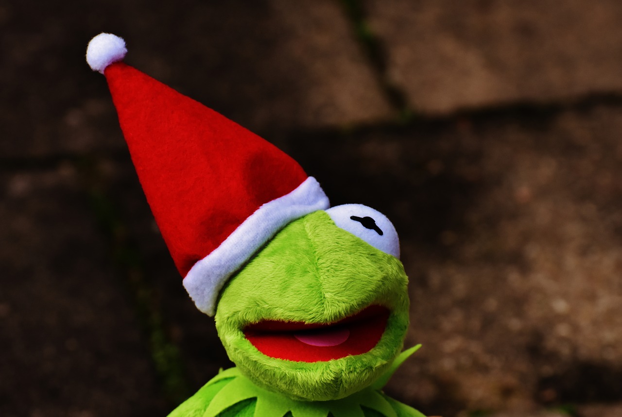 kermit frog christmas free photo