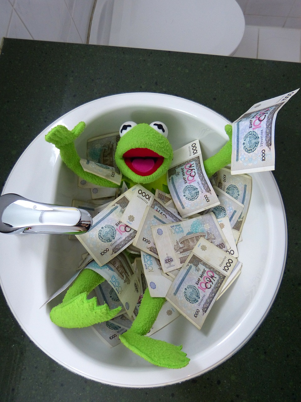 kermit frog money free photo