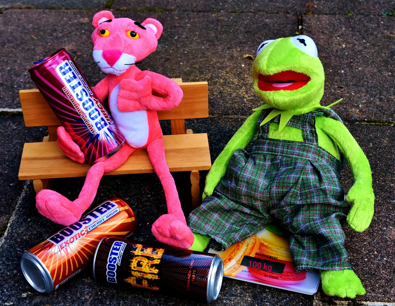 kermit the pink panther energy drinks free photo