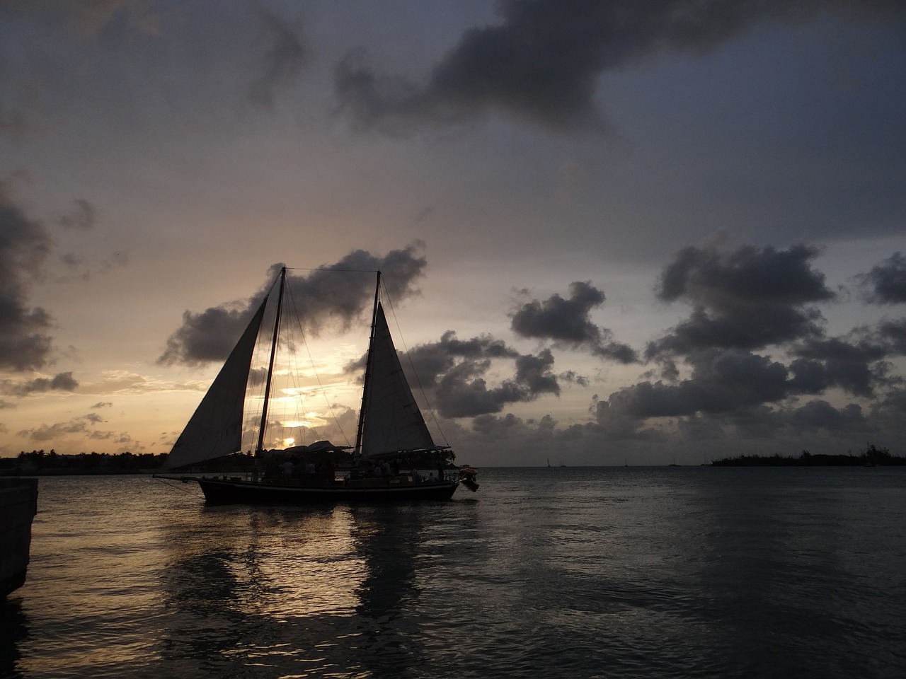 key west ship sunset free photo