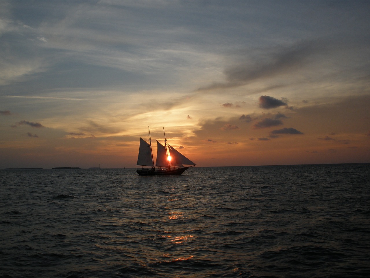 key west florida sunset schooner free photo