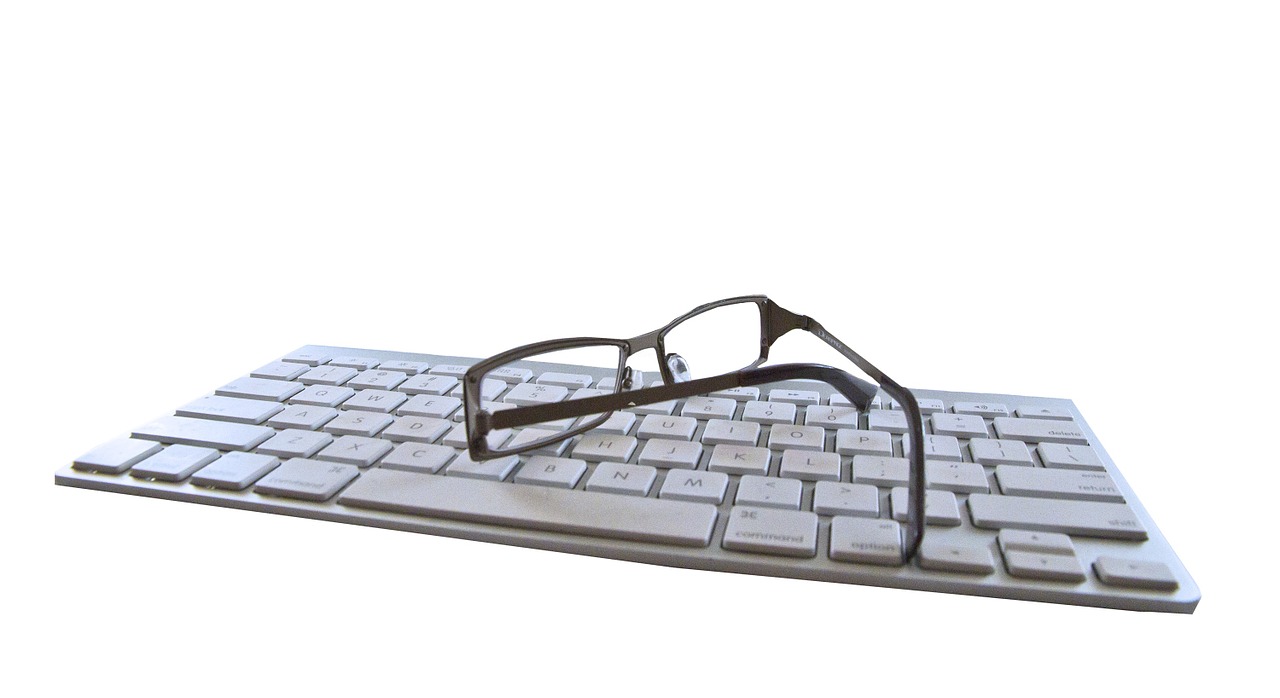 keyboard glasses cut out free photo