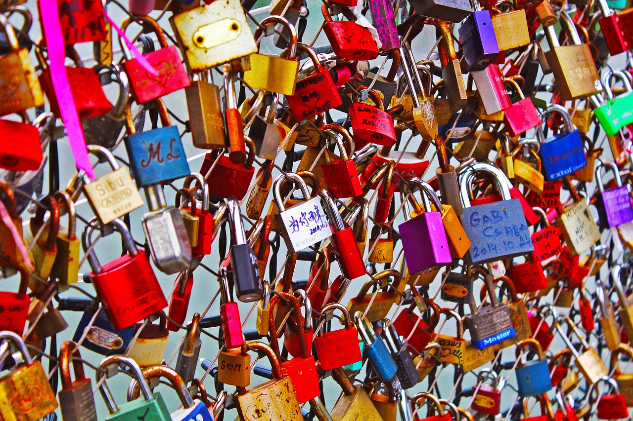 keys locks love lock bridge free photo