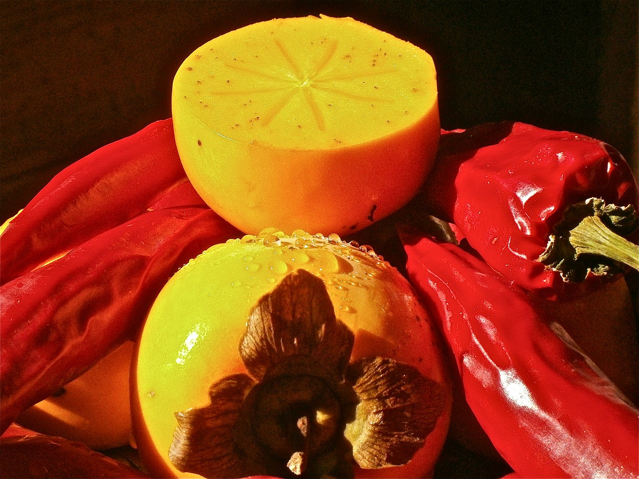 khaki diospyros kaki fruit free photo