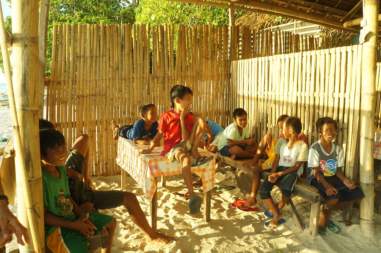 kids beach smiling free photo