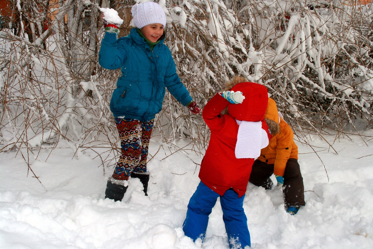 kids play snow free photo