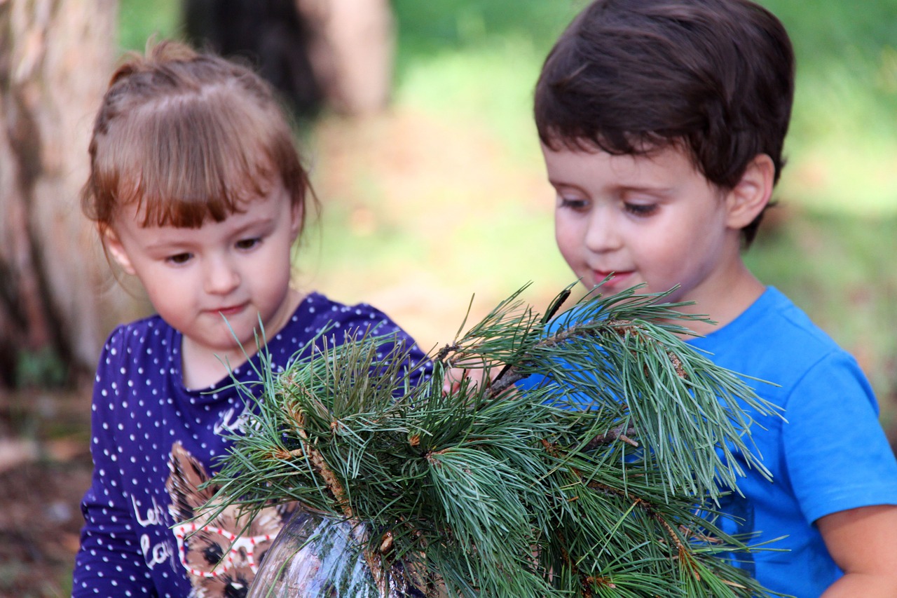 kids vase boy and girl free photo