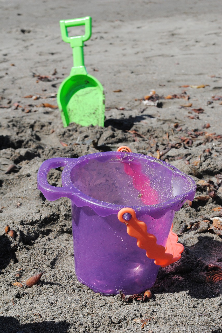 kids play beach sandcastle free photo