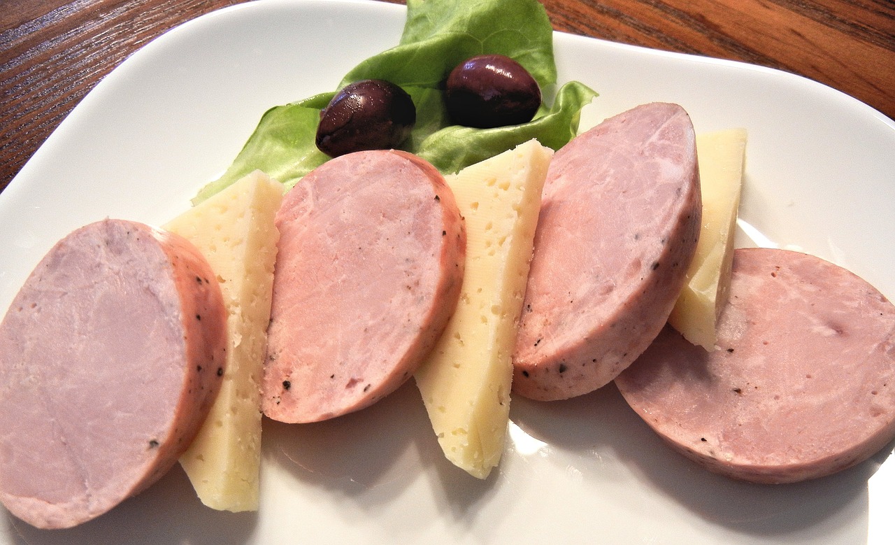 kielbasa sausage jarlsberg cheese norway free photo