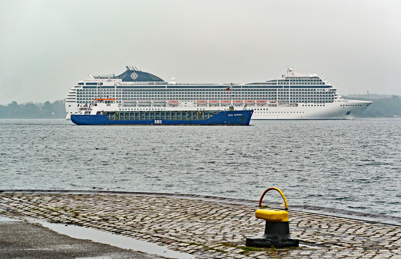 kieler firth harbour entrance cruise ship free photo