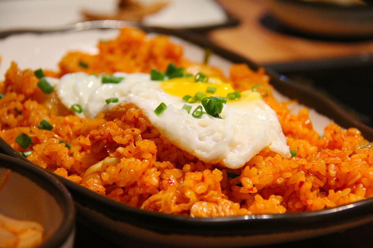 kimchi fried rice fried rice rice free photo