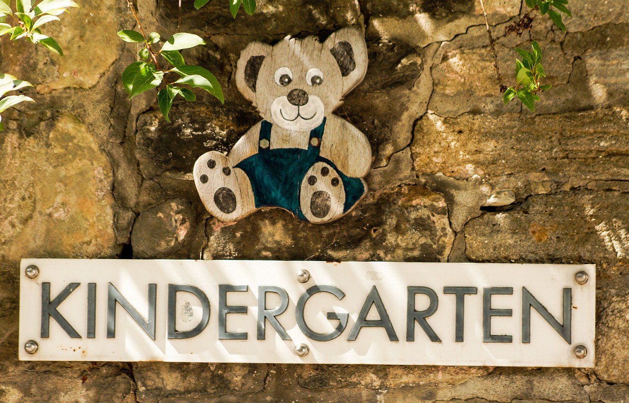 kindergarten nursery sign free photo