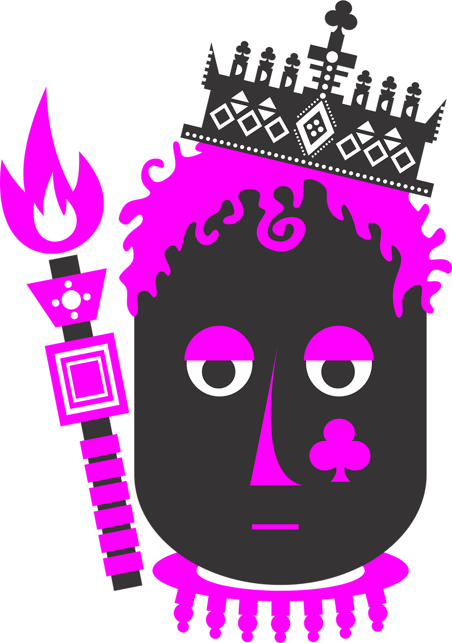 King,sticks,suit,crown,letters free image from