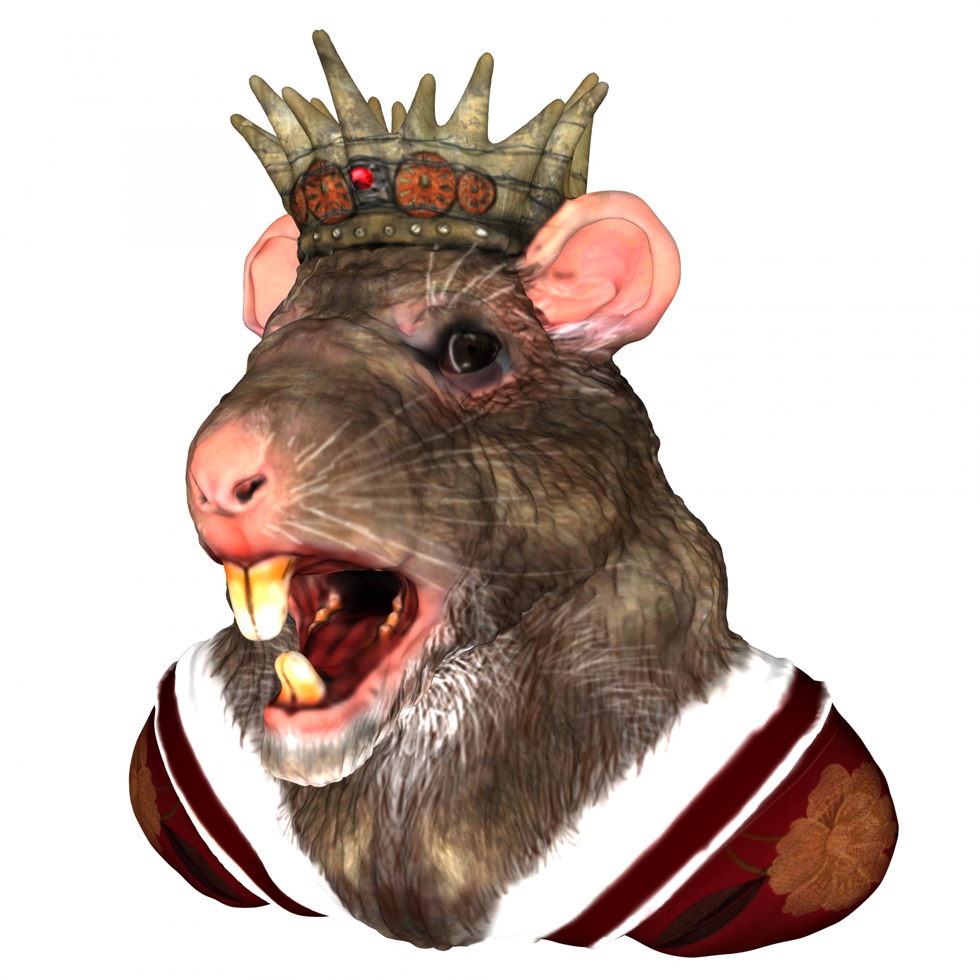 Rat King With Crown Coloring Page