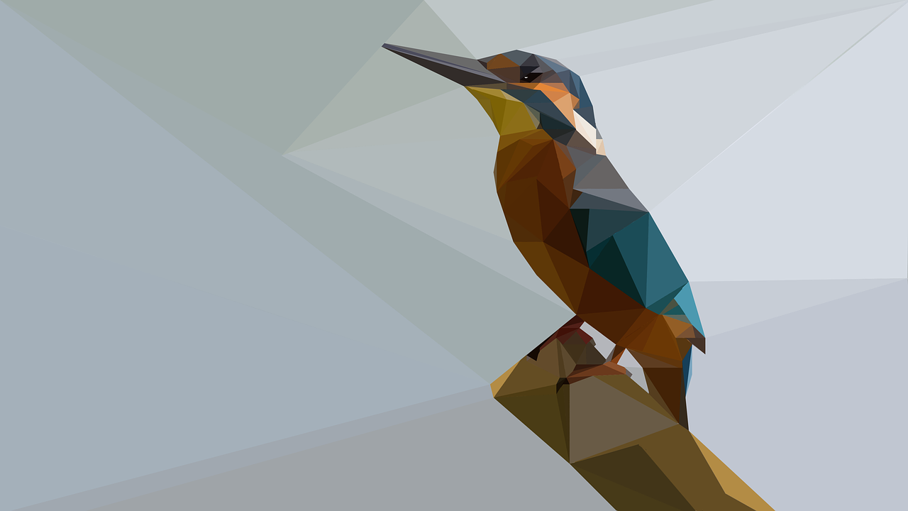 kingfisher low poly lowpoly free photo
