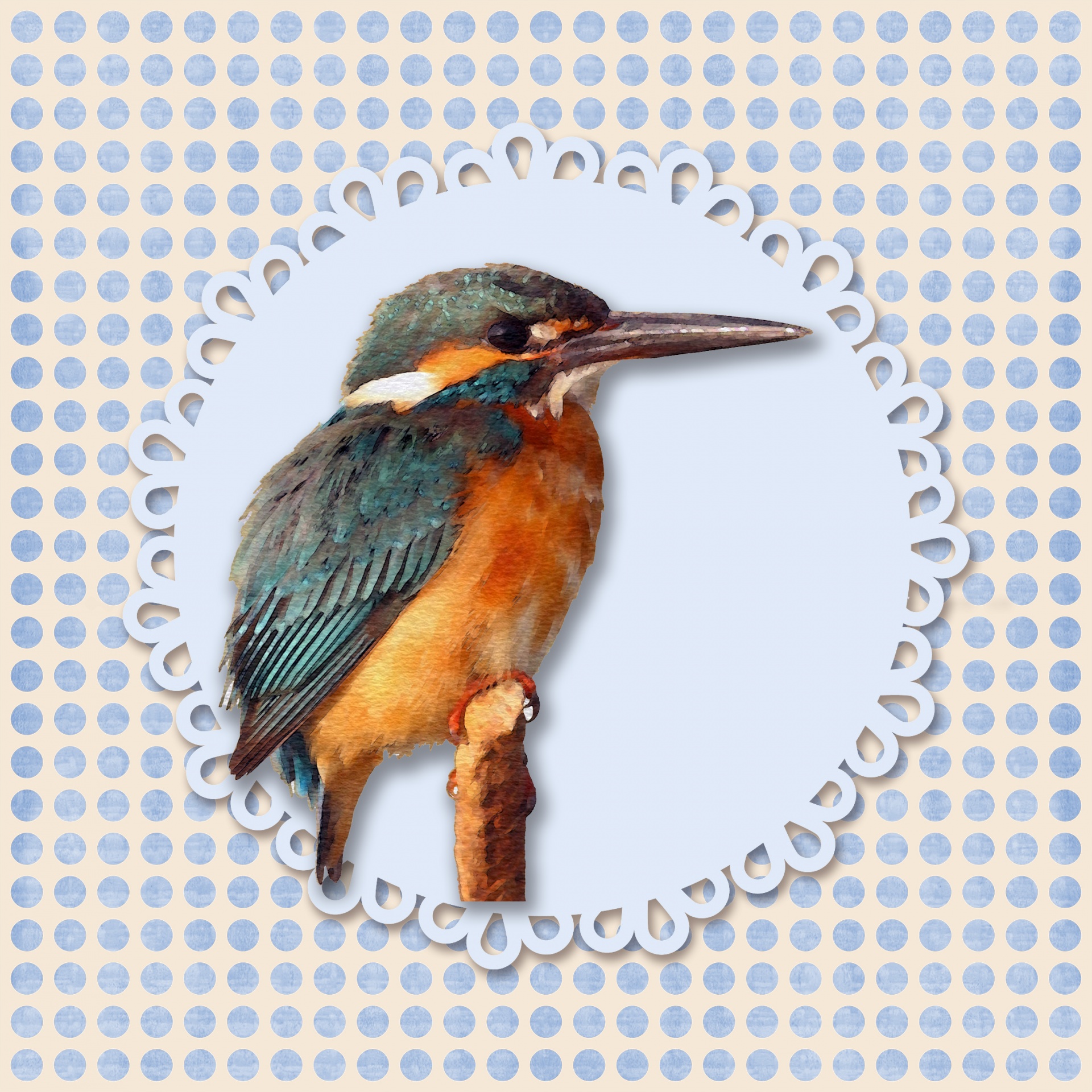 kingfisher bird watercolor free photo