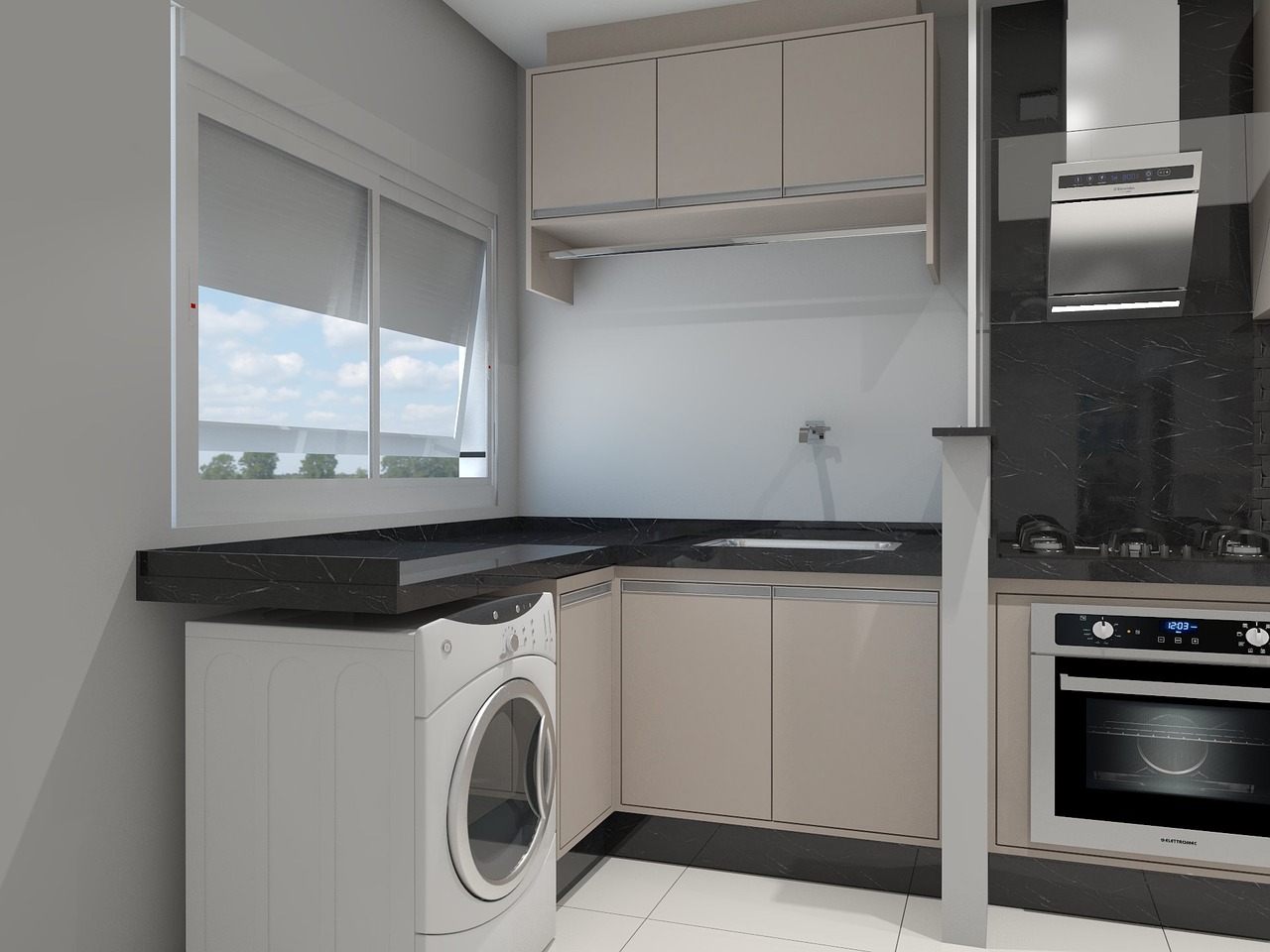 kitchen 3d render free photo