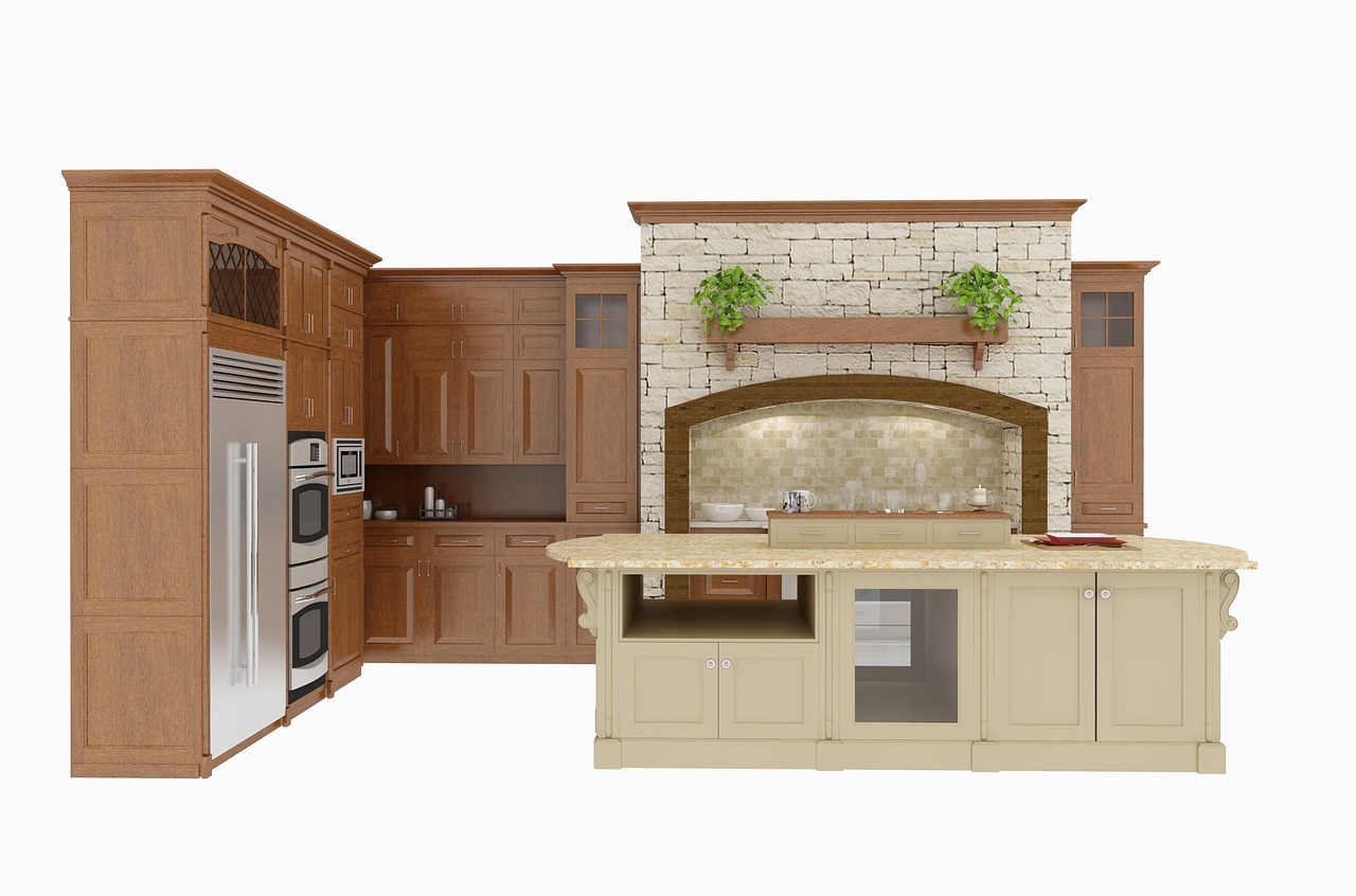 kitchen  render  3d free photo