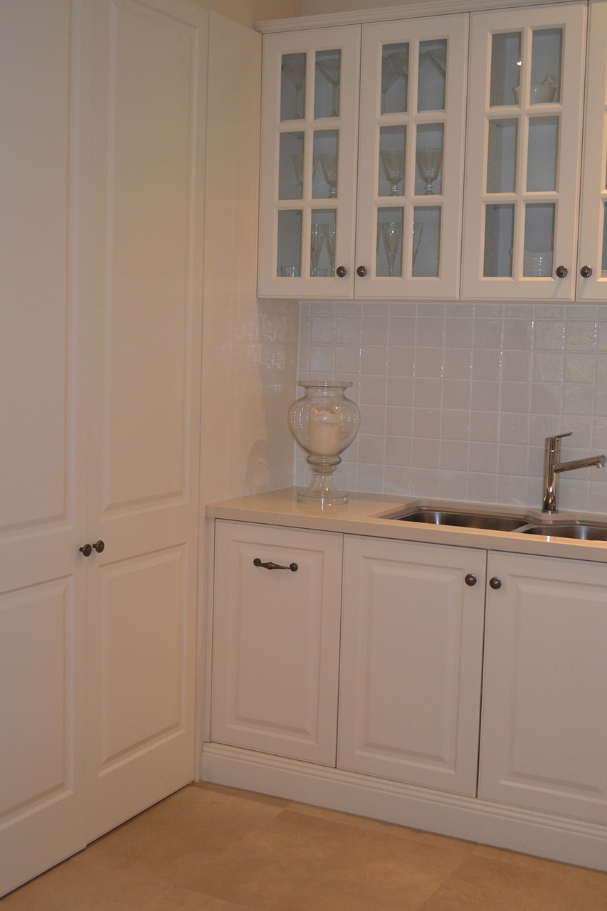 kitchen cupboards cream free photo