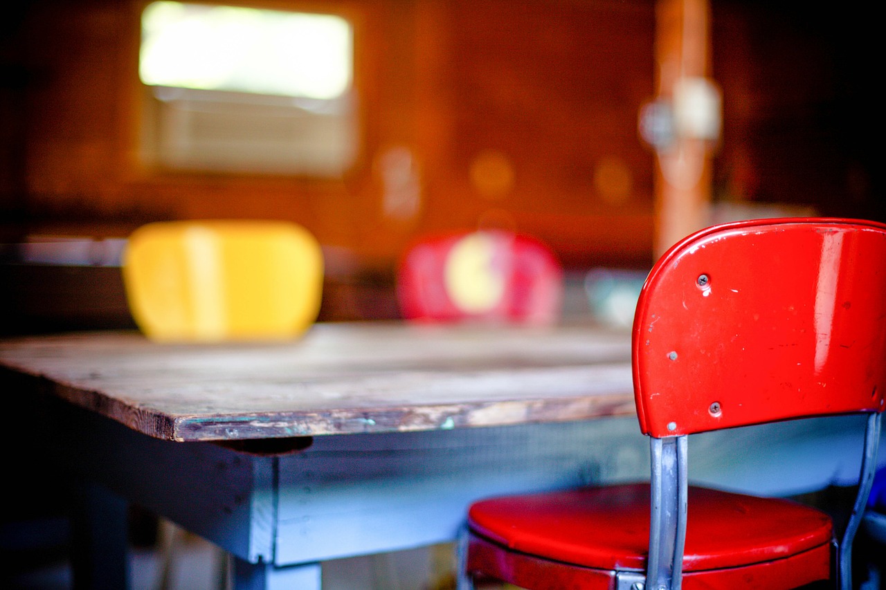 kitchen table chairs colorful free photo